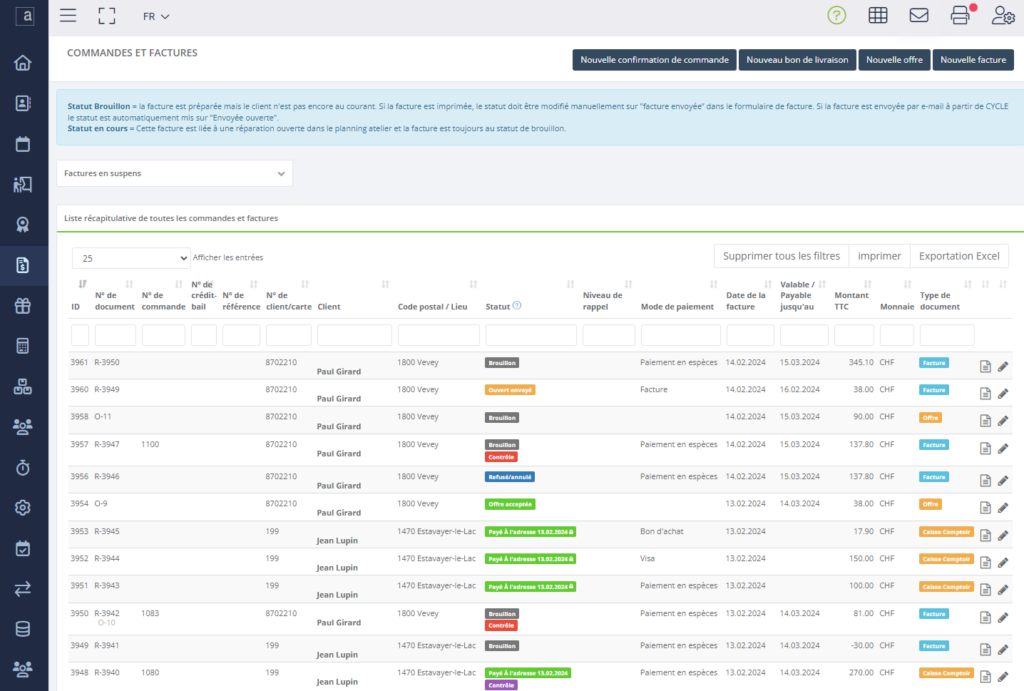 Gestion rapide et simple des factures